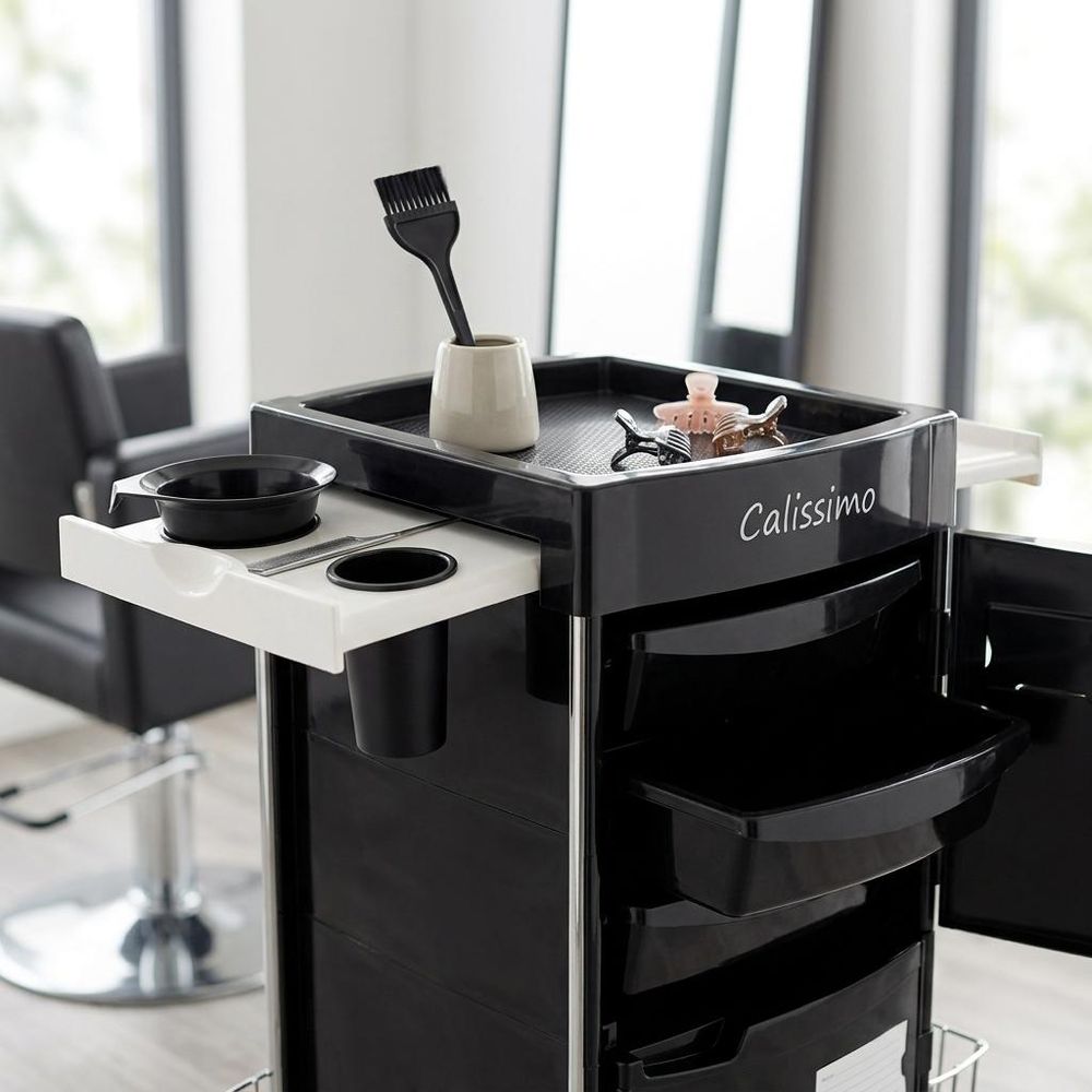 Chariot de coiffure à roulettes X10-F - Desserte et table roulante pour coloration, meuble avec