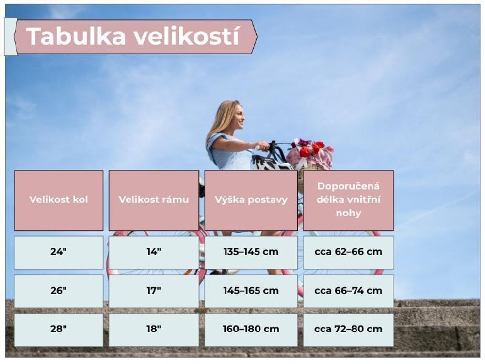 Městské kolo Goetze Mood 24 – dámské/dívčí, 6 rychlostí Shimano, hliníkový stupňovitý rám 14, LED osvětlení, košík
