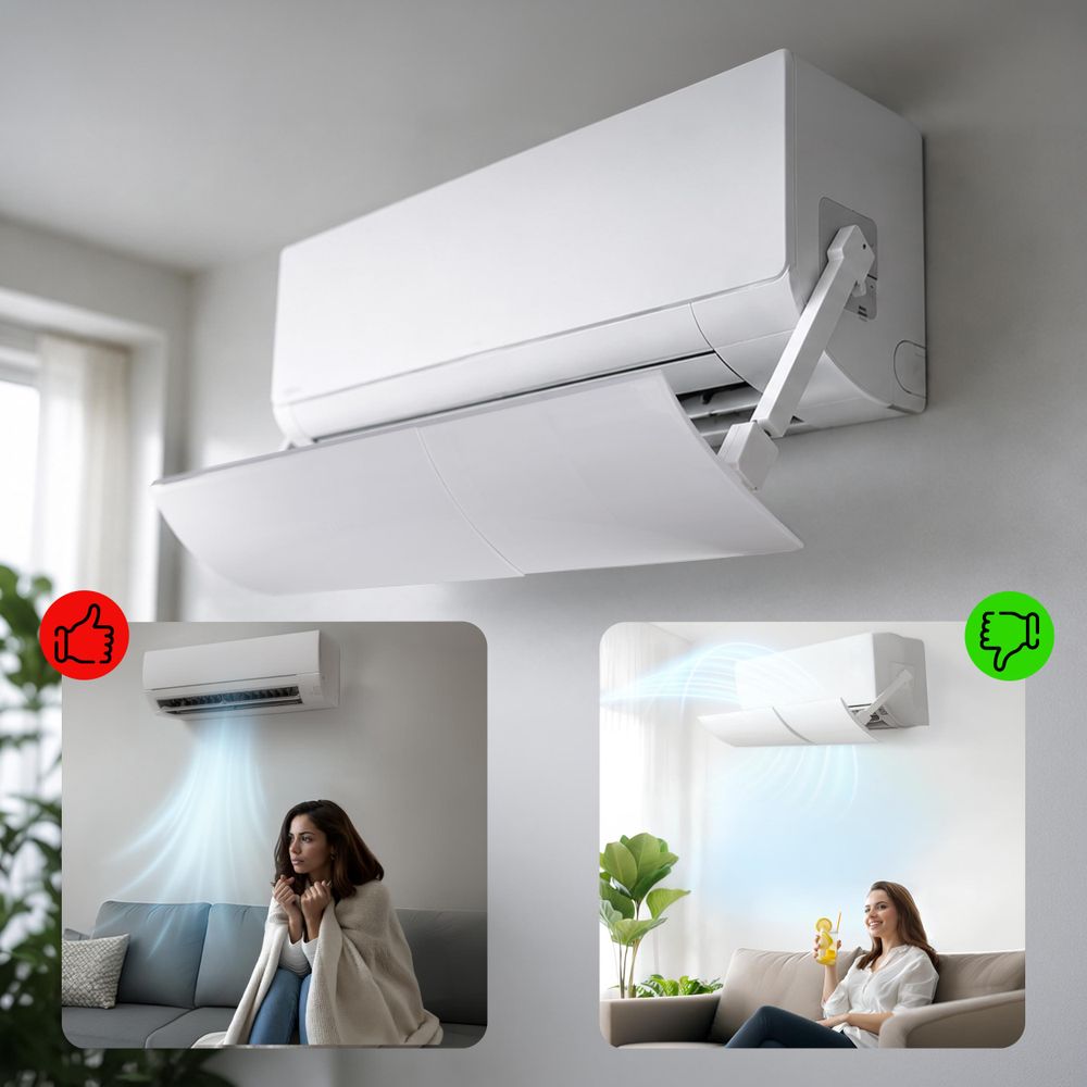 EBERG BVRS Klimaanlagen-Luftleitblech für Splitgeräte 56-102 cm Weiß