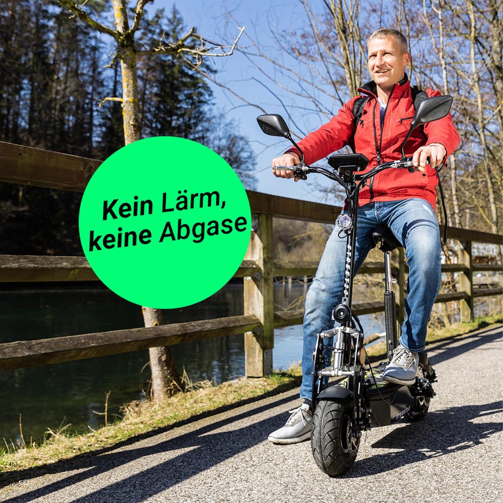 eFlux E-Scooter Street 20 Pro | Scooter Klappbar - Elektro Roller - Straßenzulassung - Sitz höhenverstellbar - E-Roller - 20 km/h - 500 W (Schwarz)