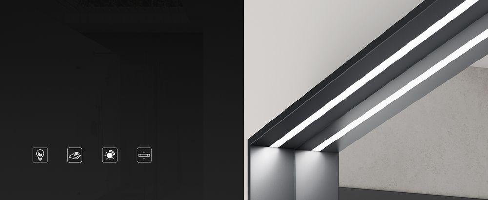 doporro Spiegelschrank Wandspiegel mit LED-Beleuchtung und Ablage Wandschrank in Matt Anthrazit aus Holz 80x12x70cm Hängeschrank für Badezimmer Spiegelschrank01