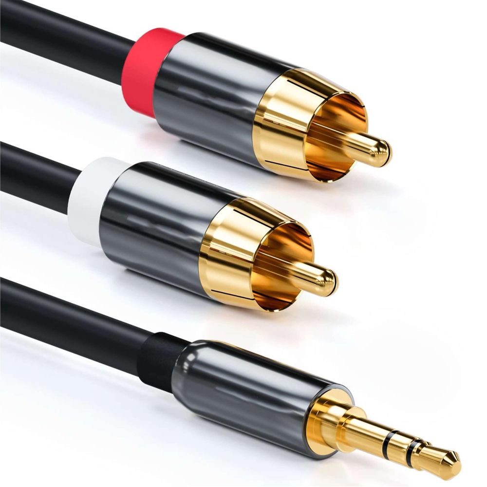 Klinke auf Cinch Kabel 2M 3,5mm Klinke Chinch Stereo Audio Kabel