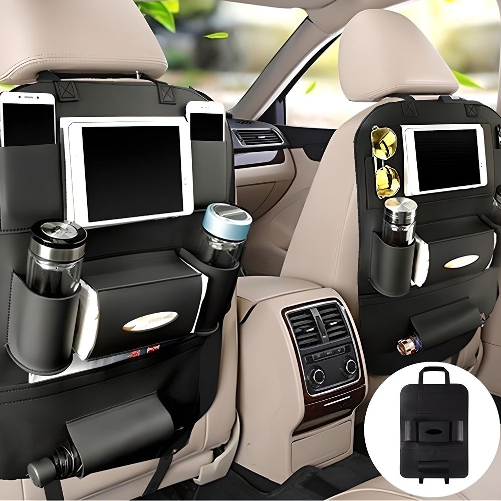Auto Rückenlehnenschutz aus Kunstleder Wasserdicht Autositz Organizer Rücksitz KFZ Aufbewahrungstasche Kinder Multifunktionale Große Taschen Retoo