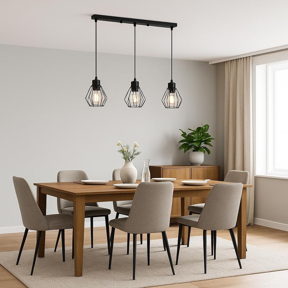 MasterLED Pendelleuchte – 3-flammig 50 cm – Schwarz – E27 – pendelleuchte schwarz – hängelampe industrial – OTTO