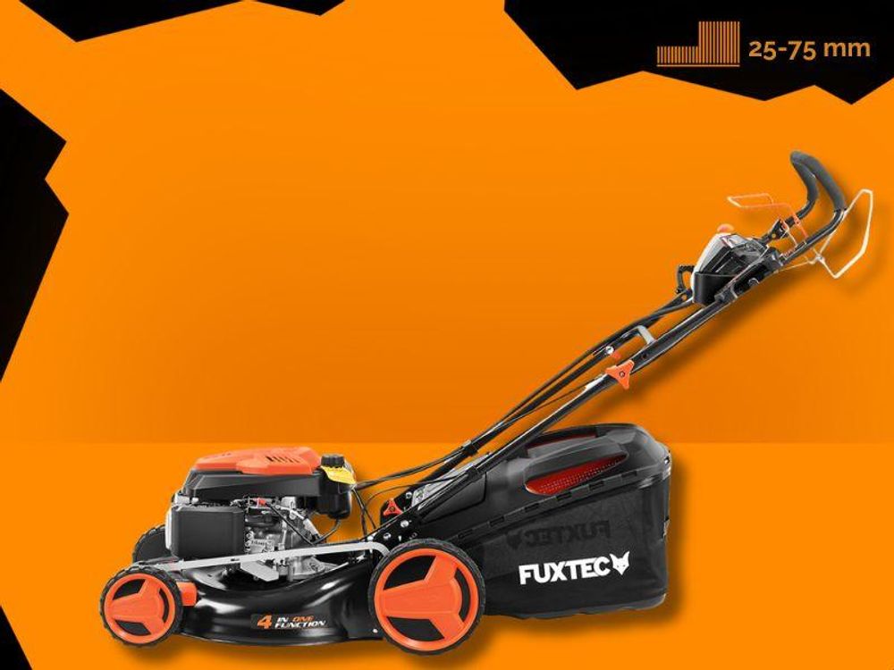 FUXTEC Benzin Rasenmäher FX-RM5196eSPRO  - 196ccm | 51cm | 6PS  | mit Antrieb + E-Start + FlexSpeed | 36kg | 60L | Seitenauswurf |ab 1001m²