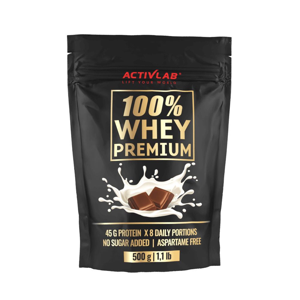 100% Whey Premium 500g, wysoka zawartość białka <b>serwatkowego</b> czekolada Activlab