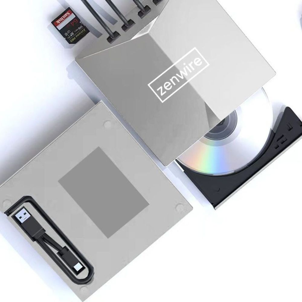 Tragbares externes Laufwerk - CD-/DVD-Lesegerät - Player - für Brenner - für Discs - USB-C 3.0-Hub