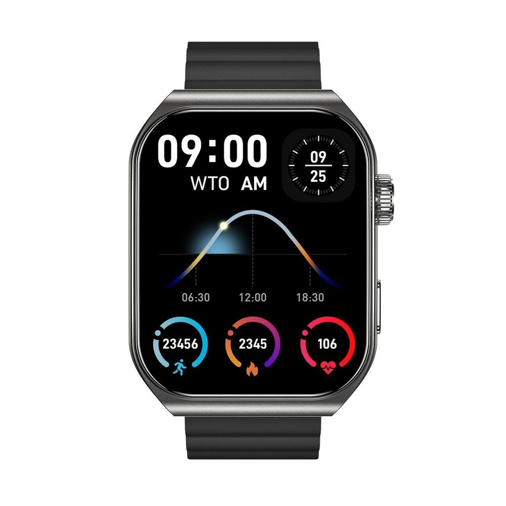 Forever, smartwatch de sport avec écran AMOLED 3D et appel Bluetooth Tiron, noir