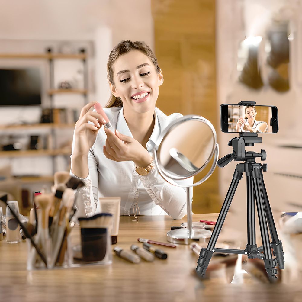 Teleskop Smartphone Stativ 100cm Dreibeinstativ Fernbedienung Bluetooth Fernsteuerbar IOS Android Selfies Dreibein Tripod Lightweight Futteral Retoo