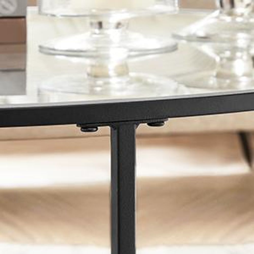 VASAGLE Couchtisch, Beistelltisch für Wohnzimmer, Ø 84 x 45.5 cm