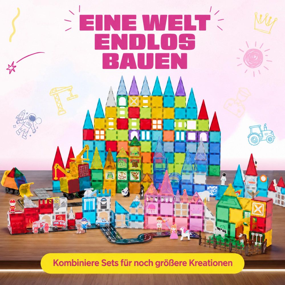Kombinierte Fits4Kids Magnetbausteine-Sets