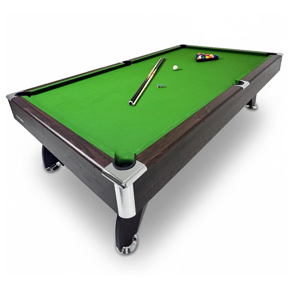 Billardtisch - THUNDER - BOLD-BROWN-7FT - 7 FT mit Ballrücklaufsystem, 18 mm MDF, inkl. Zubehör für Freizeit und Training