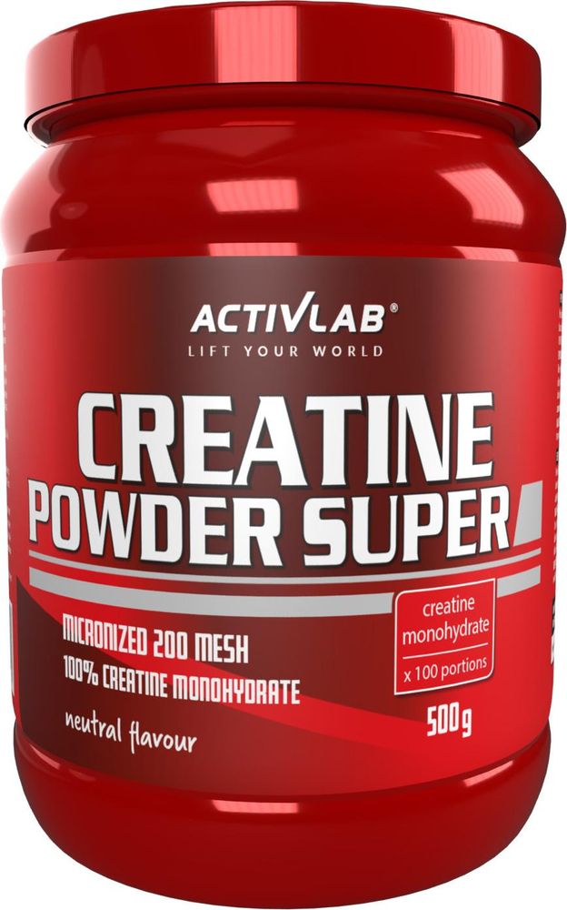 Activlab Creatine Powder Super 500 g, tral, 100% Kreatin Monohydrat, 5000 mg Kreatin pro Portion, 200 Mesh, Muskelaufbau