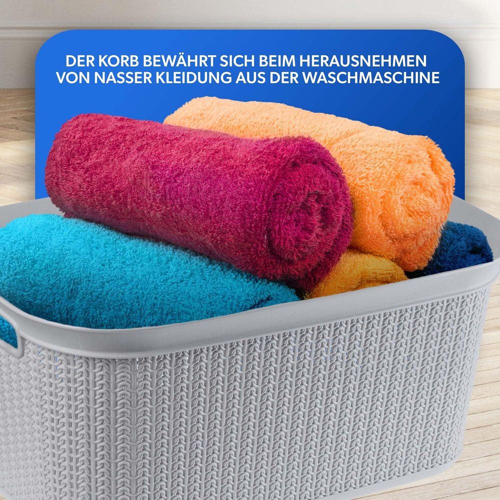 Wäschekorb, multifunktionaler Korb, 27 l, Kunststoff-Wäschekorb, Aufbewahrungskorb, Wäschekorb für das Badezimmer, viel Kleidung, Accessoires, Spielzeug, Wäschebox (grau)