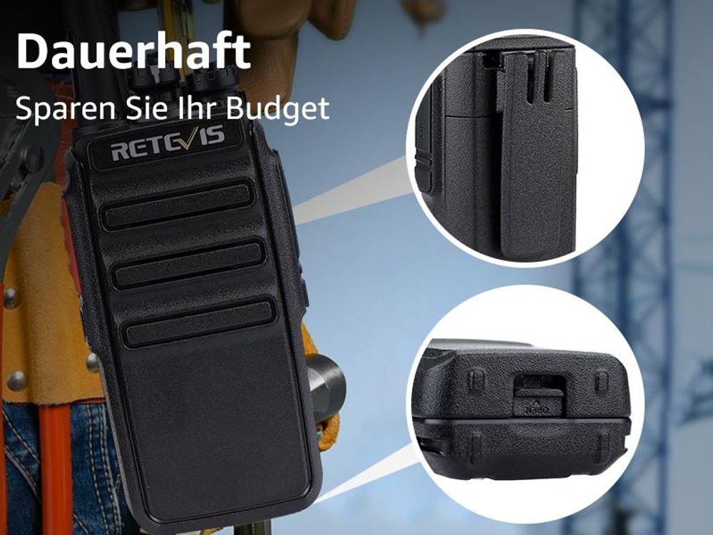 Retevis RT24 Plus Funkgeräte, Lizenzfrei Walkie Talkie 4er mit Headset Wiederaufladbarer Akku, 16 Kanäle IPx4 Wetterschutz Handfunkgerät für Schule