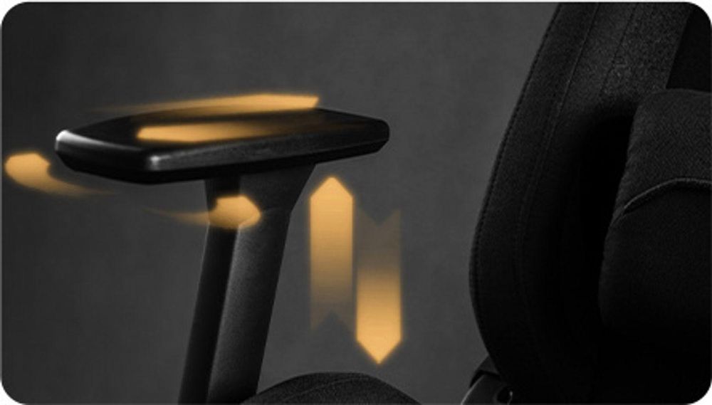 Fotel gamingowy SENSE7 Sentinel – ergonomiczny fotel biurowy z podłokietnikami 3D, pochyleniem 160°, funkcją kołysania, wyściółką HDE™, siłownikiem gazowym, nośność do 150 kg, kolor czarny