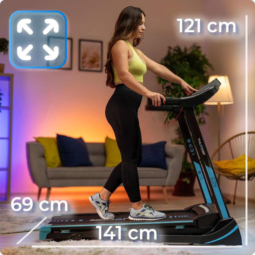Laufband Thunder ICON BLUE 115x42cm 17km/h FitShow klappbar Bluetooth