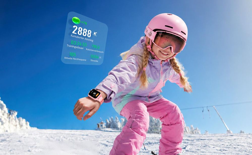 Ralio R5 Ultra Kinder Smartwatch 4G mit GPS und Telefonfunktion, 2+16 GB Kinderuhr, 900mAh Akku, SOS Anti-Lost, Perfekte Geschenke für Kinder, Rosa