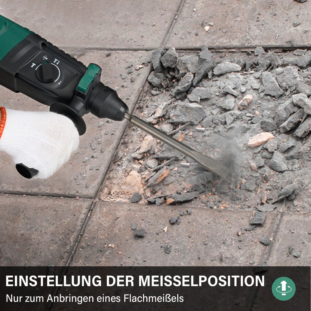 STANEW Bohrhammer 950 W SDS Plus, 0–1150 U/min/5100 BPM, Bohrmaschine mit 4 Funktionen & Sicherheitskupplung, Kabelgebundener Stemmhammer mit variable Geschwindigkeit, Beton, Stahl, Holz