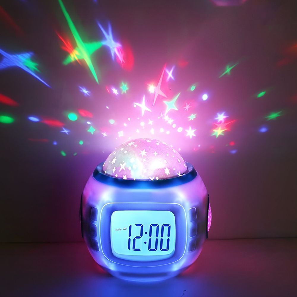 Wecker LED Sternenhimmel Projektor Nachtlicht Sternennachtlicht Projektionslampe Sternenprojektor für Schlafzimmer Party Kinderzimmer USB Retoo