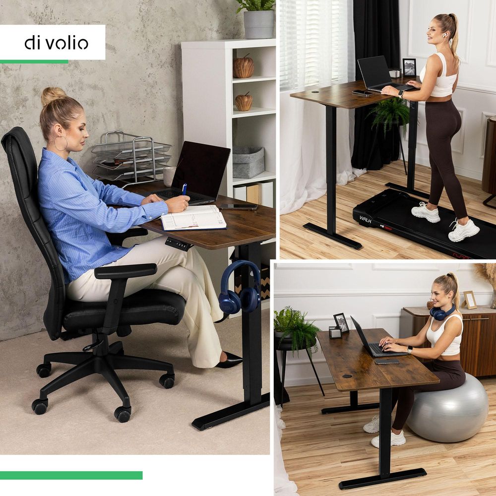 di volio psací stůl elektrický 120 x 60 cm Amone - hnědý