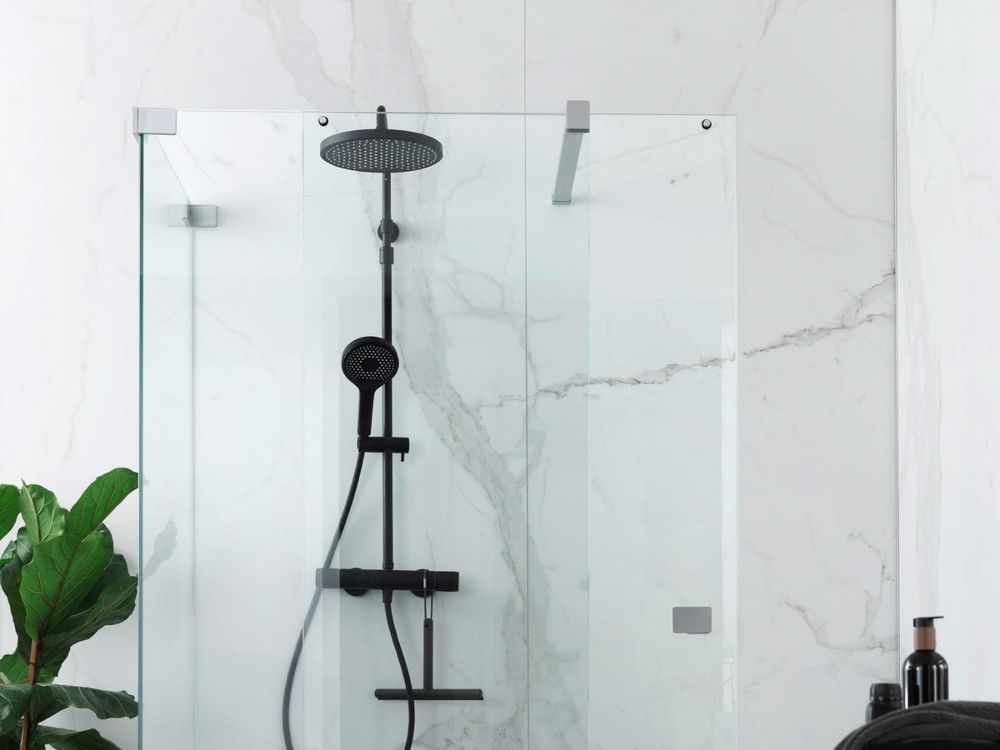 SCHÖNER WOHNEN-Kollektion Duschsystem VERINA mit Ablage, Chrom, Duschstange mit Regendusche
