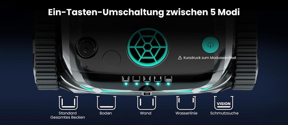 WYBOT S2 Vision kabelloser Poolroboter mit integrierter AI Kamera 210 Min Betriebszeit 8 verschiedene Reinigungsmodi