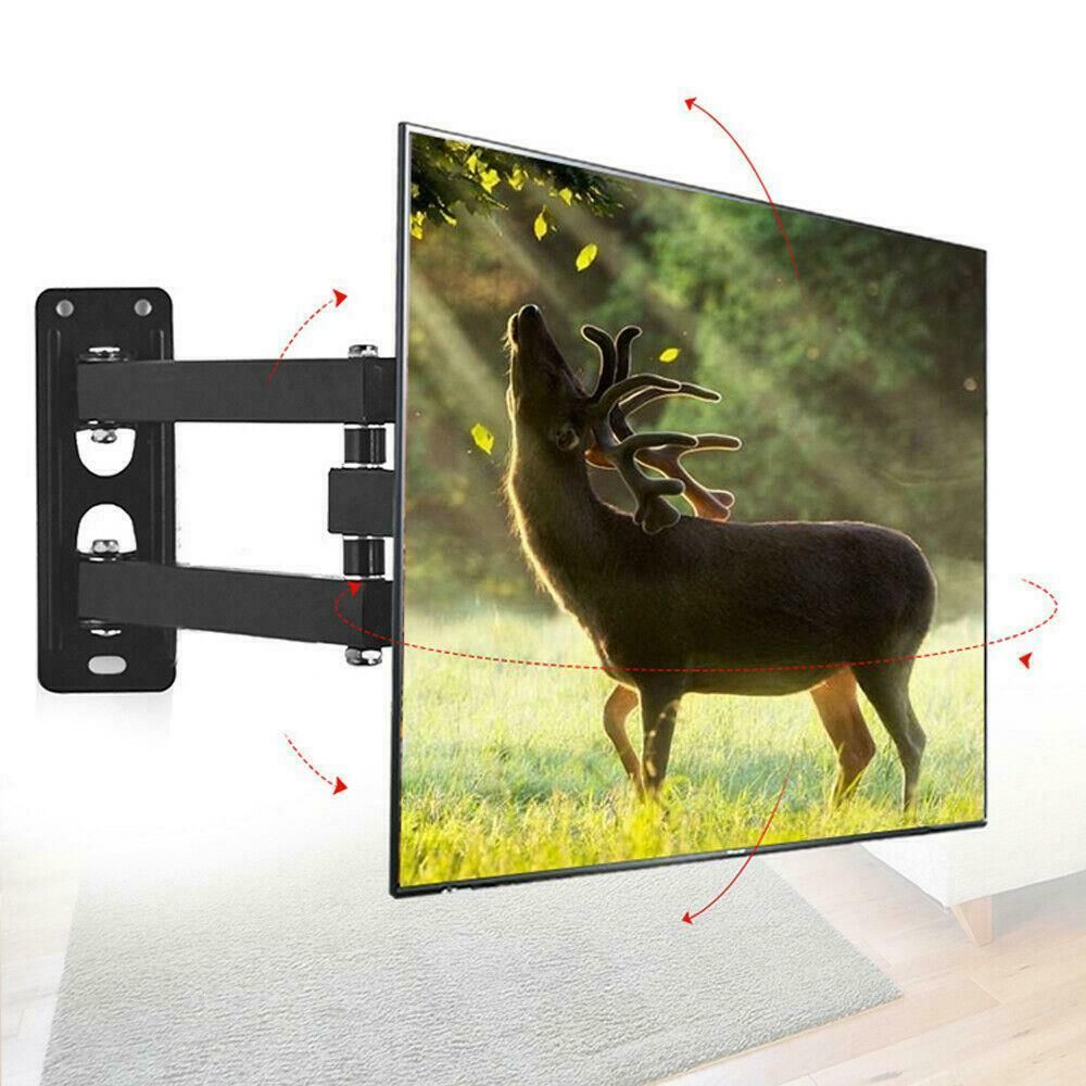 TV Wandhalterung, Max. 30kg, Neigbar & Schwenkbar für 26-55 Zoll, Universal VESA bis 400x400, für LED LCD Fernseher, Schwarz Retoo
