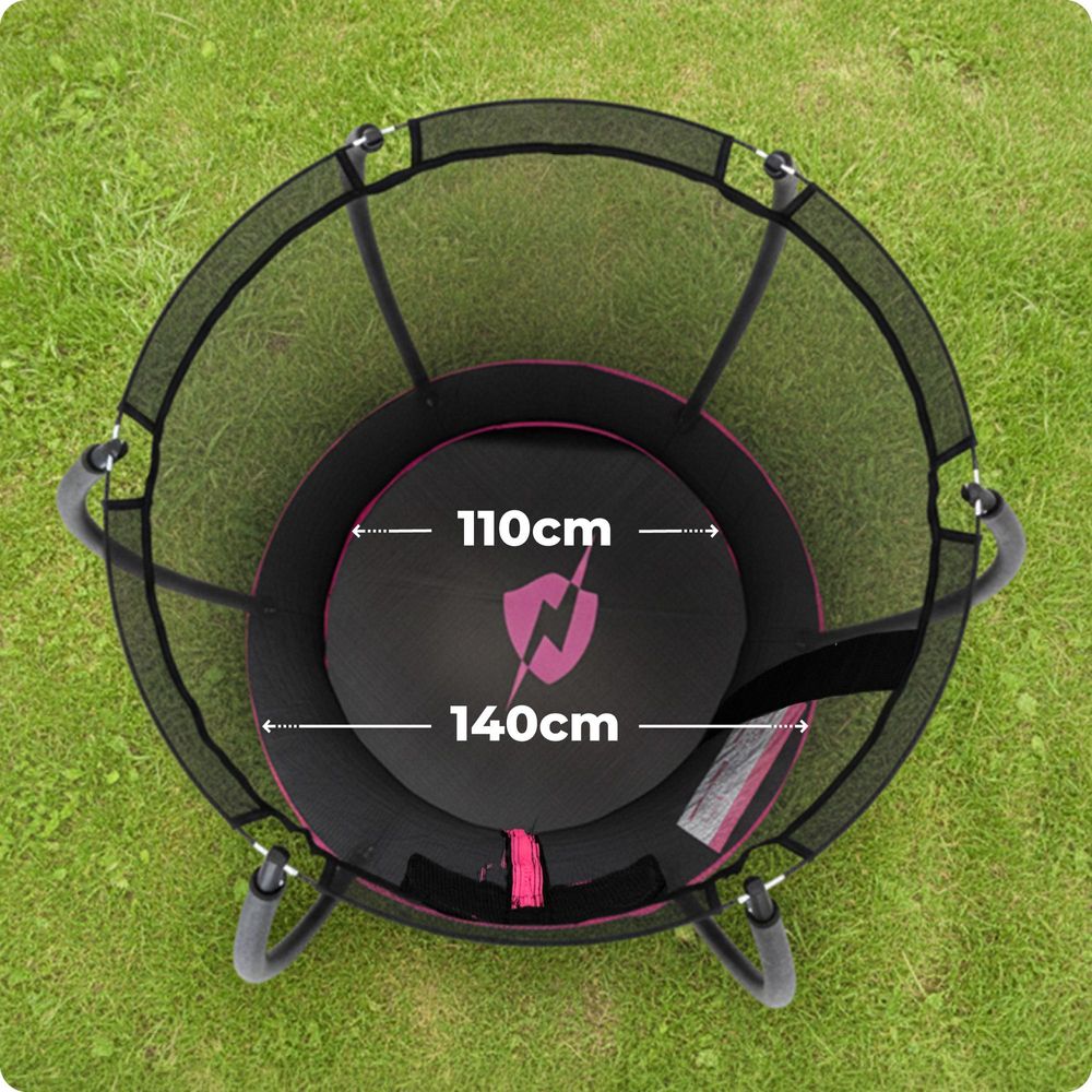 Thunder Gartentrampolin Ultra 140 cm 4,5 ft Innennetz 50 kg Rosa Schwarz