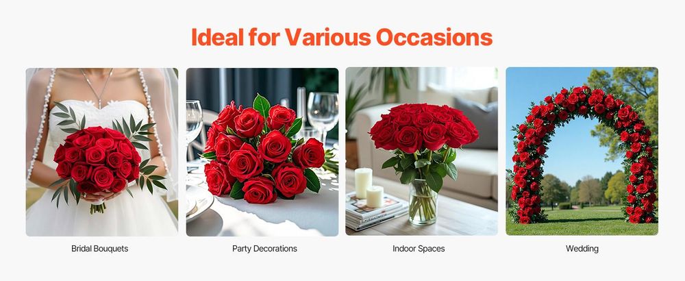 VEVOR Künstliche Rosenblätter, 500 Stück Kunstblumen Rot, Schaumrosen, für DIY Hochzeitsstrauß, Brautstrauß, Valentinstag, Muttertag, Heimdekoration