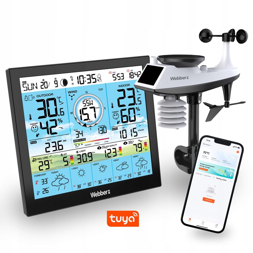 Hodiny budík a funkce meteorologické stanice WEBBER WS603