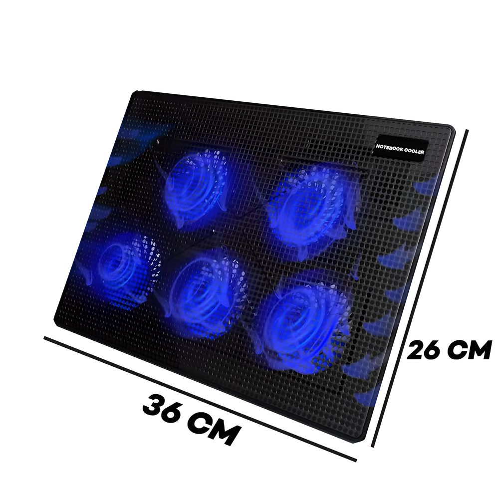Notebook Laptop Kühler Ständer mit 5 x LED Beleuchtet Lüfter 2 USB Unterlage 12-17 Zoll USB-Stromversorgung PS4 Pro Playstation 4 Cooler Retoo