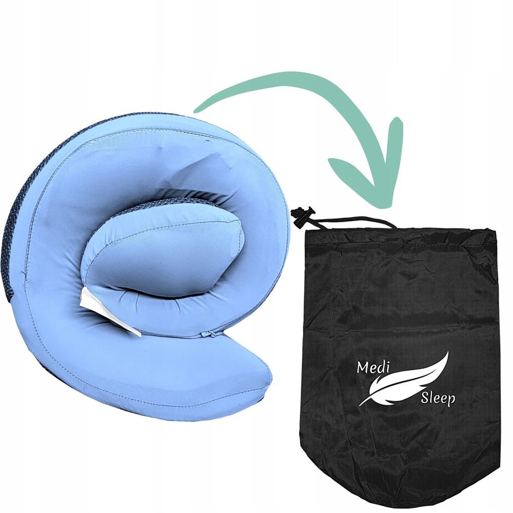 Nackenkissen aus weichem Memory Foam - Reise-Kissen für Flugzeug & Auto - Reisekissen mit praktischen Schnallenverschluss