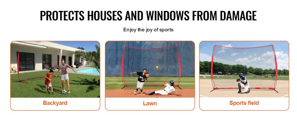 VEVOR Barricade Backstop Netz, 7x7 ft Ball Sport Barriere Netz, Tragbare Übungsgeräte mit Tragetasche, Schutzschirm für Baseball Softball Lacrosse Fußball Hockey Training, für den Garten