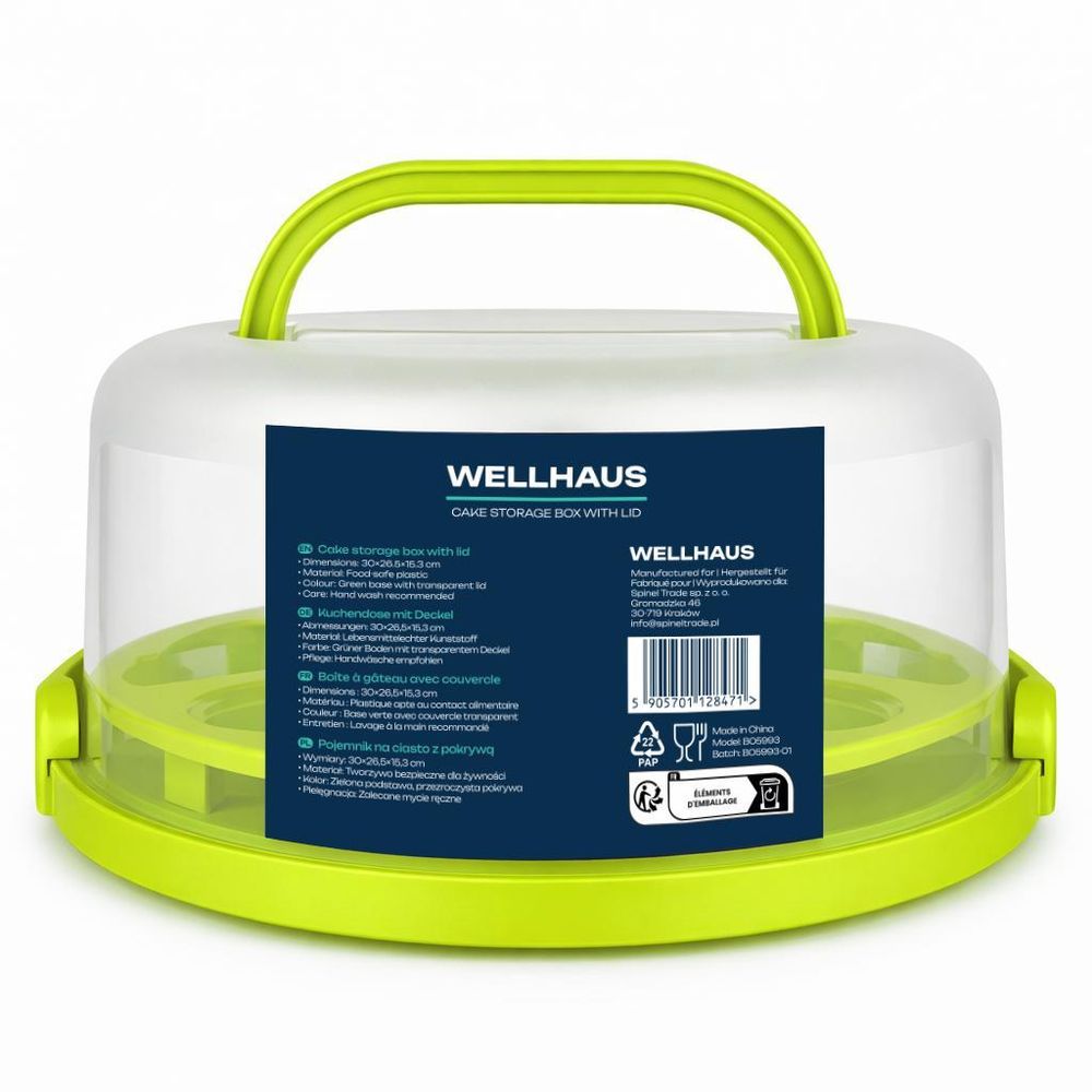 WELLHAUS Tortenbehälter Grün 30x26,5x15,3 cm