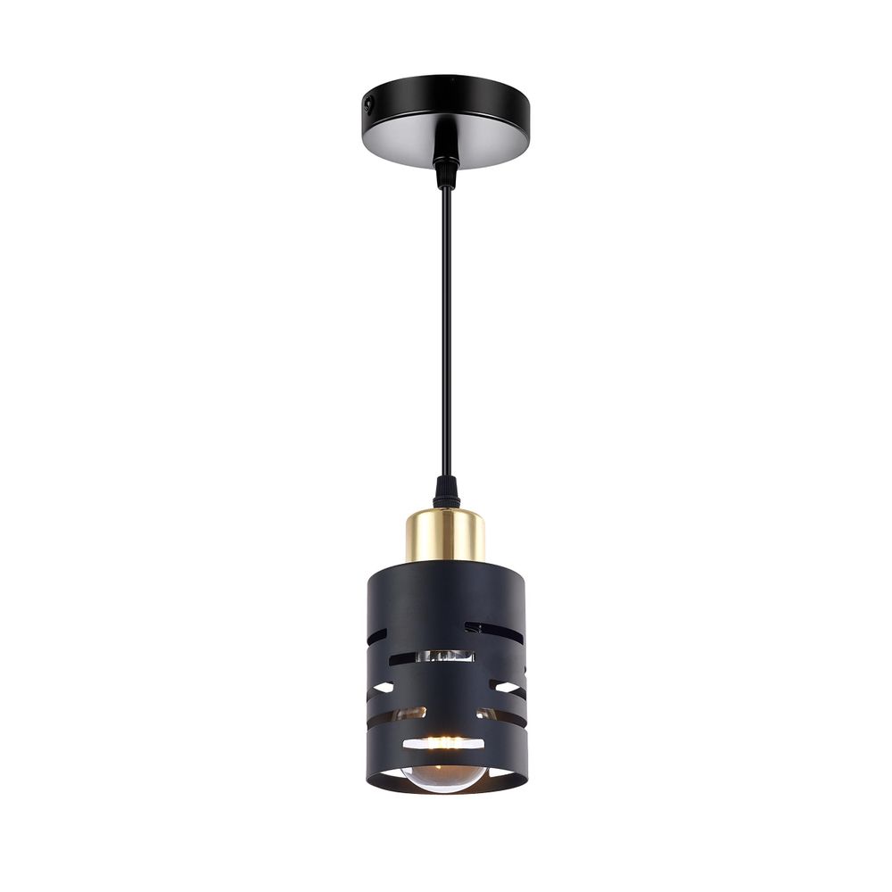 MasterLED Pendelleuchte - E27 Fassung - Schwarz Gold - Metall - moderne Hängeleuchte für Wohnzimmer & Esszimmer
