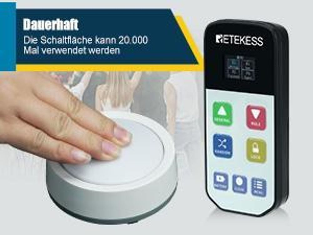 Retekess TM102 Wireless Buzzer System, Spiel Summer, Countdown Rush und Zufallsmodus, Warnung bei Niedrigem Batteriestand, für Wettbewerbe, Quiztests