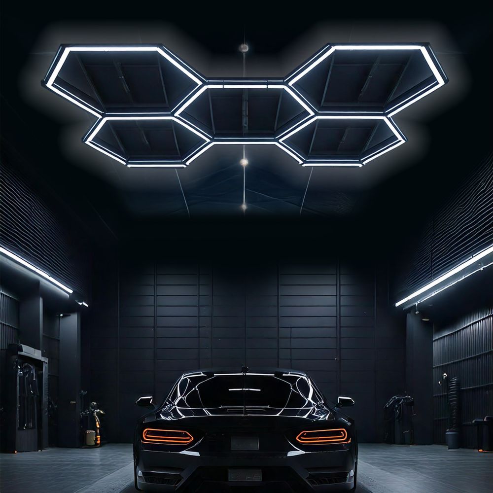 LED Lampe HEXAGON Deckenpanel Beleuchtung Werkstatt Garage Haus 319x217 cm