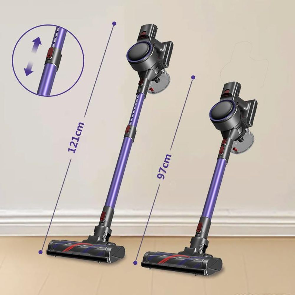 Aiibot Akku Staubsauger, 60000Pa/600W/55Min/1,8L Staubsauger Kabellos mit Display, Anti-Tangle-Bürste,Ultraleise,für Tierhaare/Teppiche/Hartböden/Auto