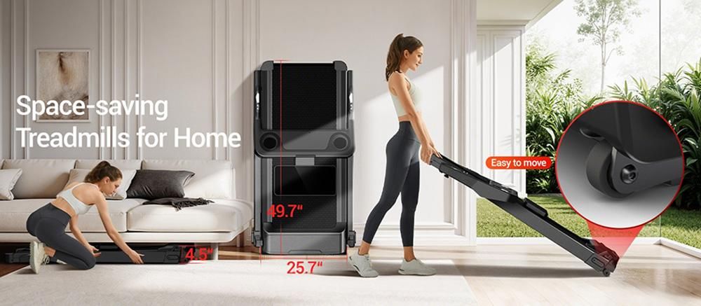 ROBORE L20 – Loopband met helling, opvouwbaar, <45 dB, snelheid 14 km/h, 2 niveaus stijging (10‑15%), 8‑punts demping, ideaal voor kleine woningen