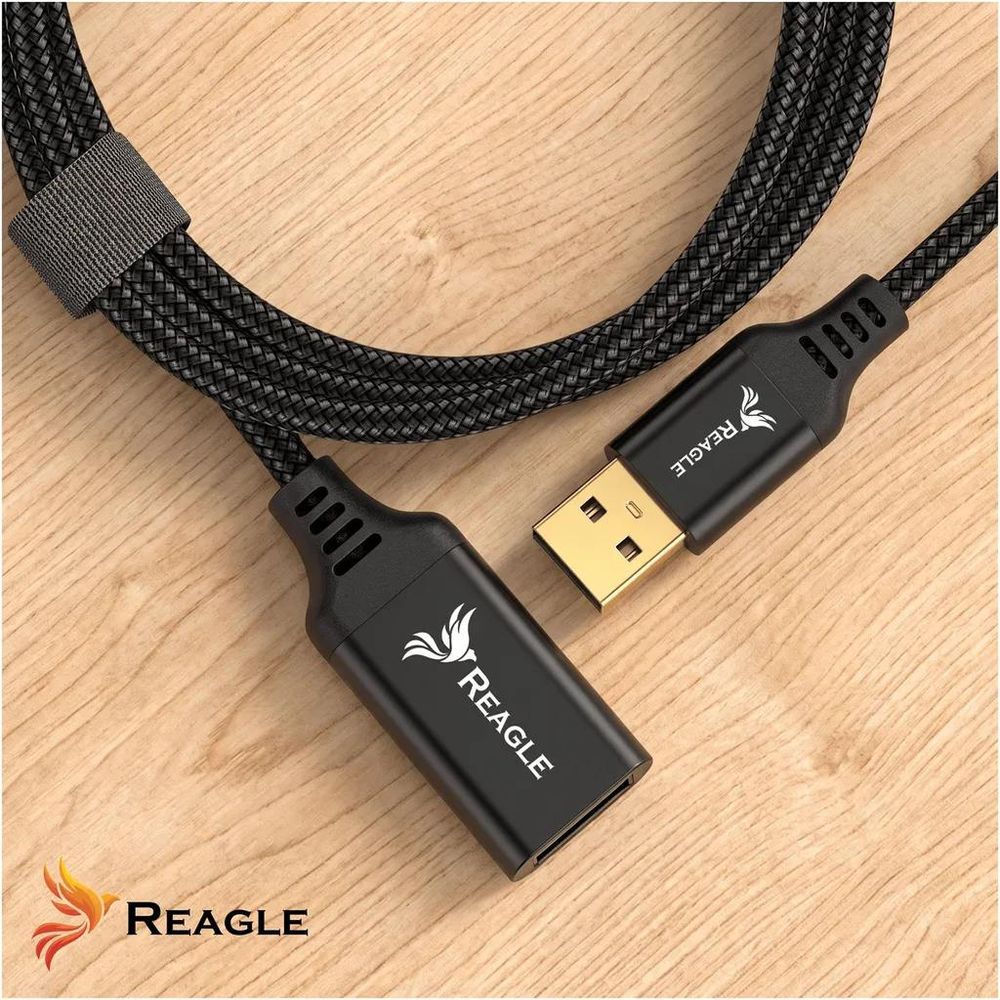 Reagle RPA100P – robustes USB-A-Kabel mit Nylonummantelung und Aluminium-Endstücken
