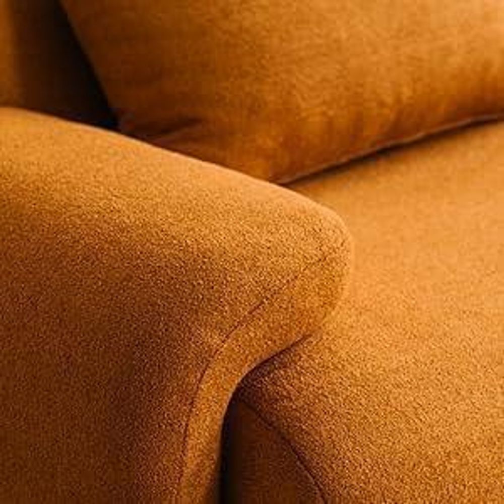 MILYSOFA SOFATIME – třímístná modulární rohová pohovka s lehátkem, jemná bouclé látka, tmavě modrá