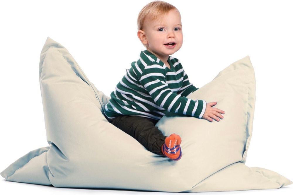 sunnypillow S Sitzsack Outdoor & Indoor | 100 x 70 cm mit 60L | Styropor Füllung Sessel für Kinder & Erwachsene Sitzkissen Sofa Beanbag viele Farben und Größen zur Auswahl Cremefarben