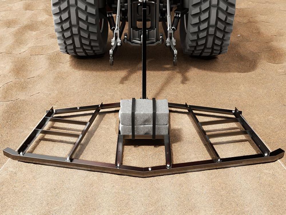 Wiltec Schleppegge 217 x 106 cm, Wiesenegge für Rasentraktor, ATV und UTV, Wiesenschleppe zur Bodenbearbeitung und Bodennivellierung