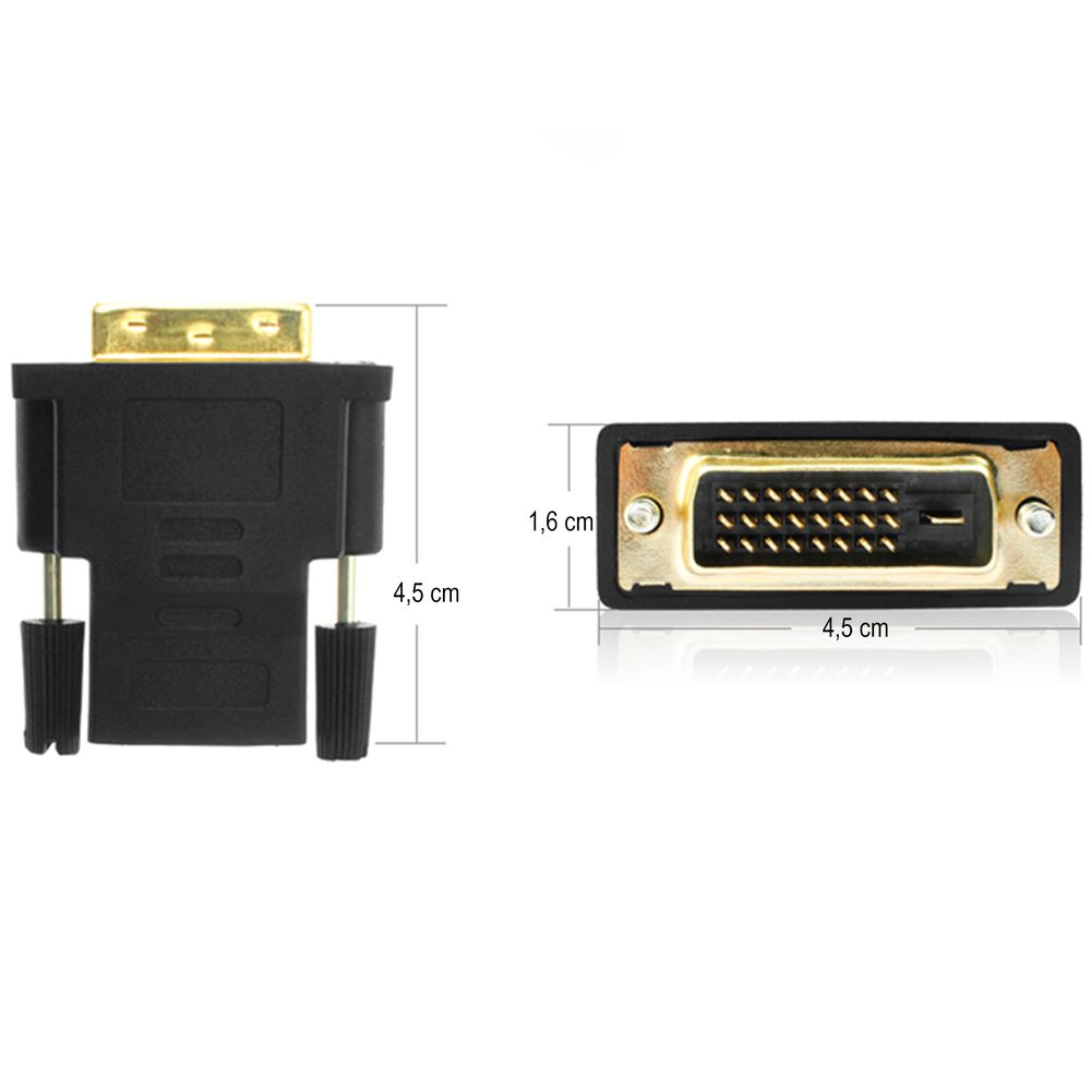 DVI-D zu HDMI 24+1 Adapter 1080p DVI Buchse auf HDMI Stecker DVI-HDMI FHD HDTV Kabel Konverter PC Computer Laptop Beamer Monitor TV Macbook Schwarz Retoo