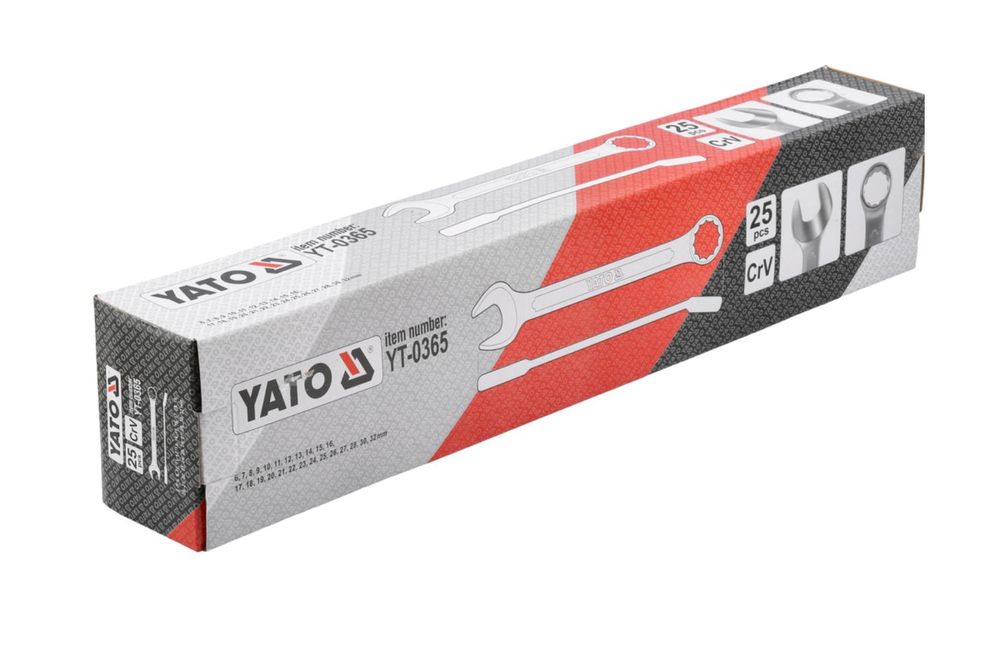 Yato YT-0365, 6,7,8,9,10,11,12,13,14,15,16,17,18,19,20,21,22,24,25,27,30,32 mm, Chrom, Chrom-Vanadium-Stahl, Chrom, Satin, 15°