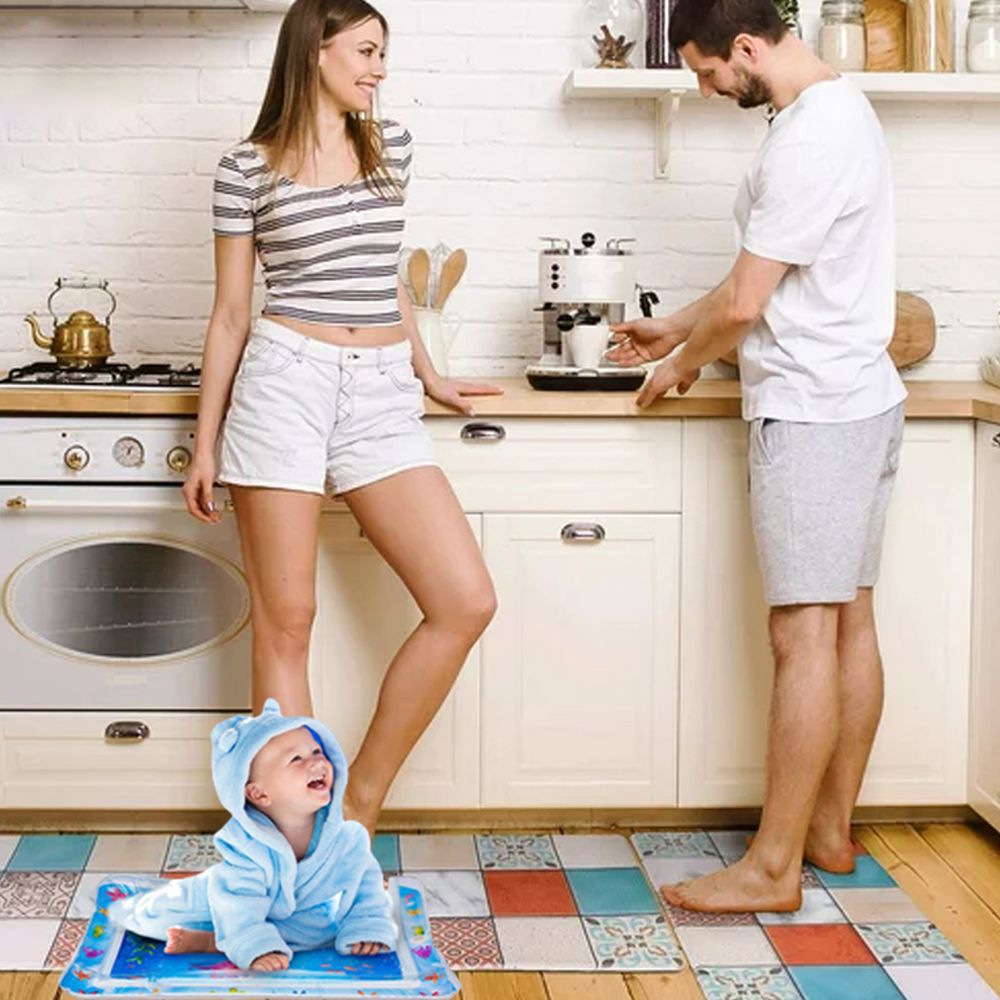 Baby Wassermatte BPA Frei Aufblasbare Wasserspielmatte XXL Sensorisches Spielzeug Kleinkinder Wasserspiel Bodenmatte Wachstum Aktivität Bauchzeit Reto