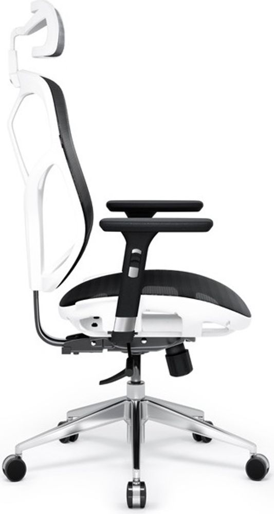 Diablo V-Basic Bürostuhl Chefsessel Netzstoff verstellbare Armlehnen höhenverstellbar ergonomisch Farbwahl Farbe: Weiß/schwarz