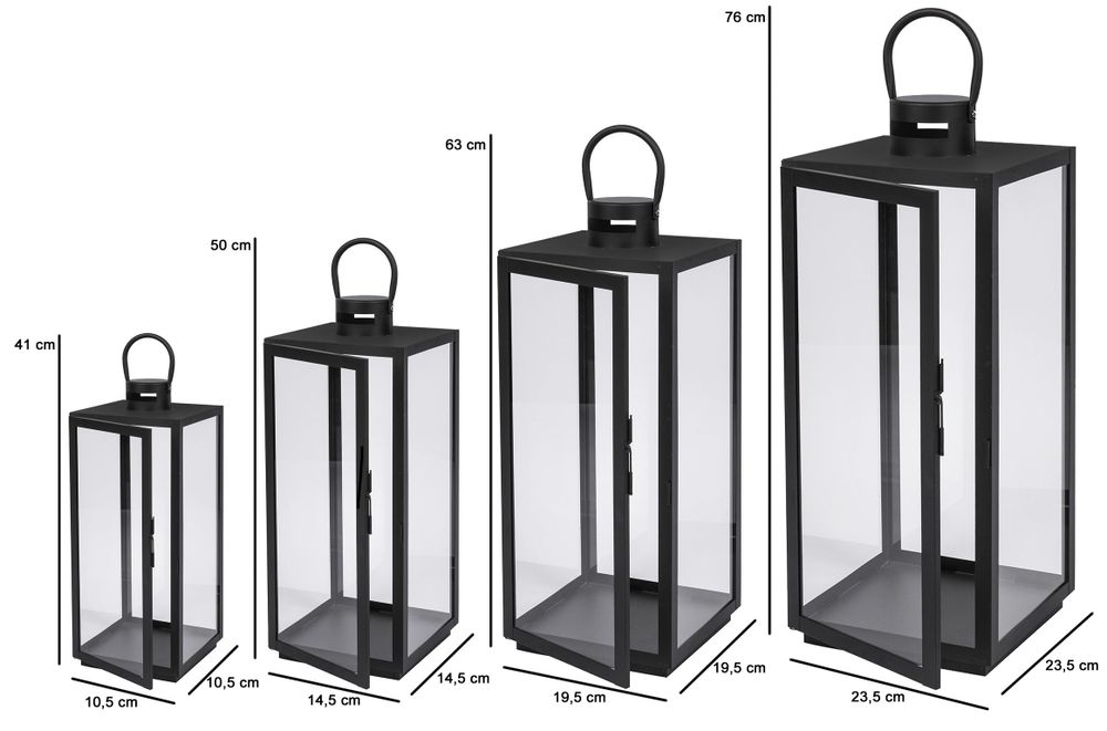 SEVICO Laterne Gartenlaterne 4tlg. Windlicht Laterne Kerzenhalter Kerzenleuchter Kerzenständerr für Outdoor Wohnzimmer Garten Balkon F270+F271