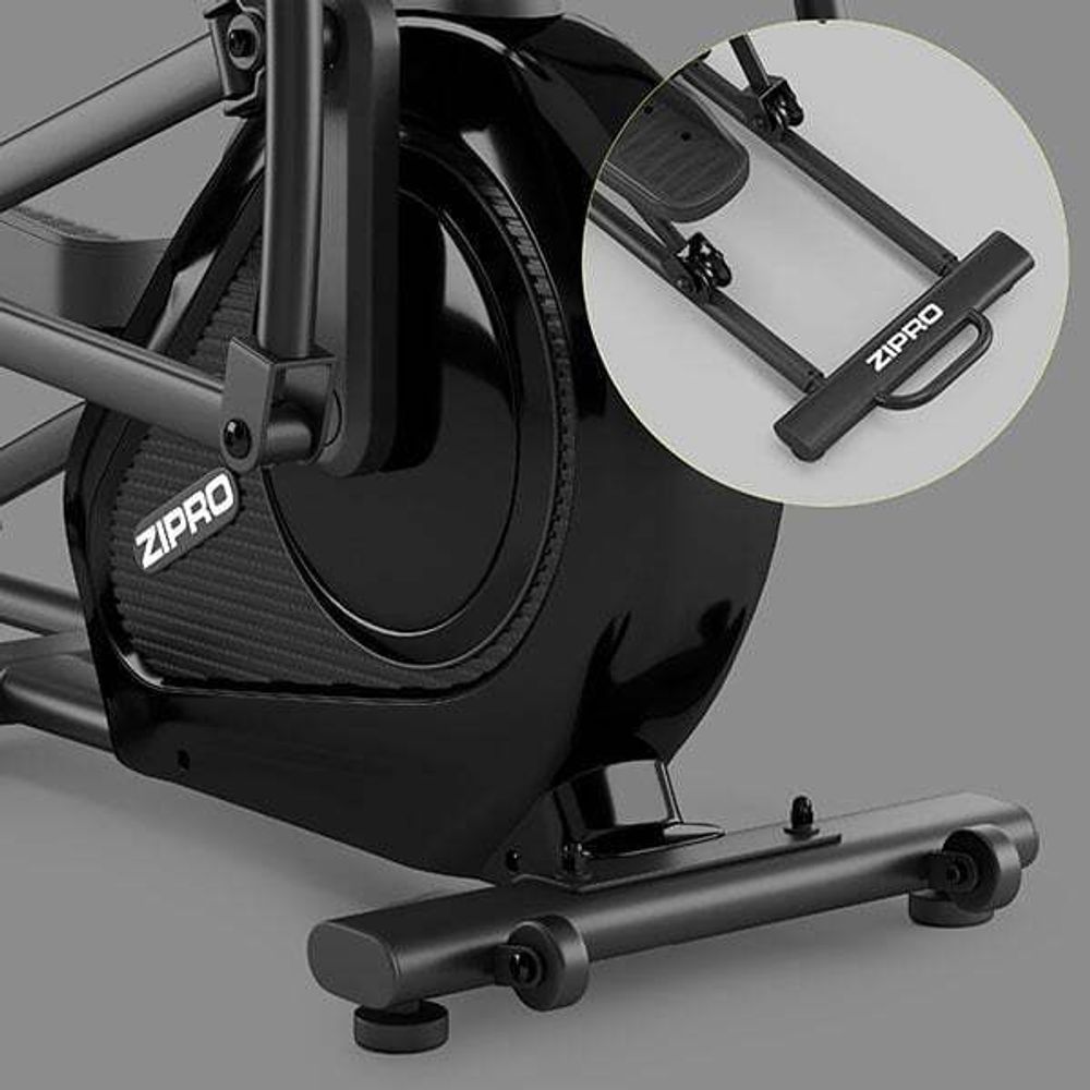 Zipro Ellipsentrainer Frontantrieb Session – Elektromagnetischer Crosstrainer mit App Flacher, Gelenkschonender Lauf (Ski-Langlauf)